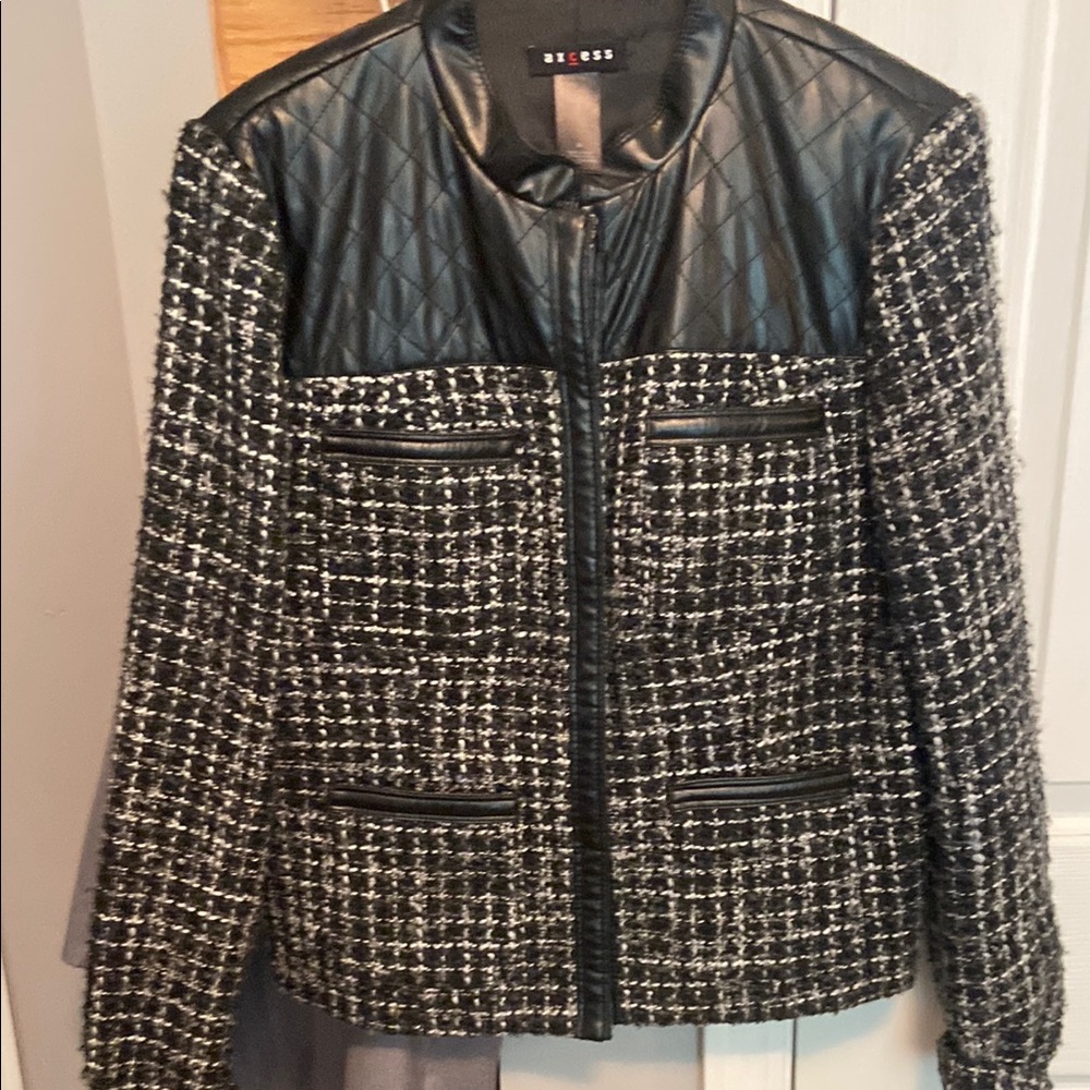 Axcess Black Leather Jacket Classic Motorcycle Style